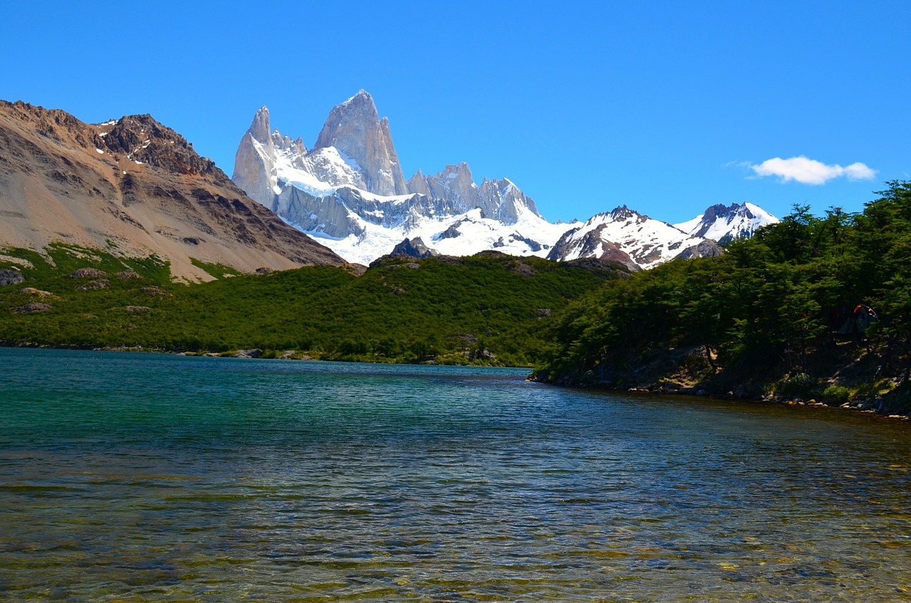 Torres del Paine lake and mountains
