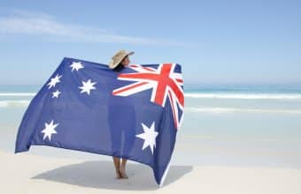 Australian Flag on a beach